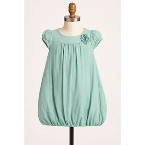 DKNY Girls' Aqua Blue Green Party Dress - Medium, Flower Detail, Bubble Hem - Picture 1 of 11