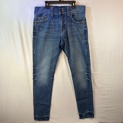 Jeans True Religion Logan masculino 29x31 descontraído afunilado sem aba SE perna passagem usada - Imagem 1 de 4
