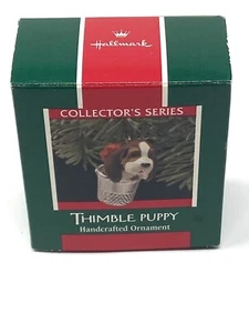 Hallmark Keepsake Ornament Thimble Puppy 12th & Final in the Thimble Series '89 - Picture 1 of 6
