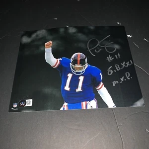 Phil Simms Signed New York Giants SB XXI MVP 8x10 Photo Beckett BAS - Picture 1 of 1