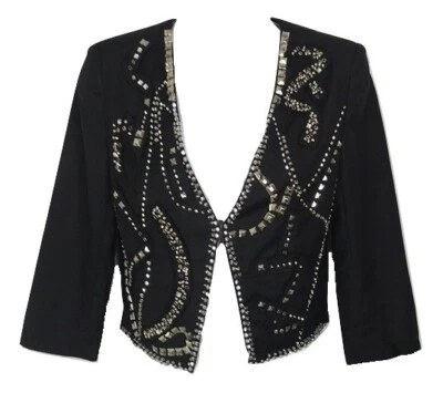 Chaqueta con tachuelas de metal estilo años 80 talla 10 Millau LF Stores nueva con etiquetas $178 venta al por menor Foto 1 de 4