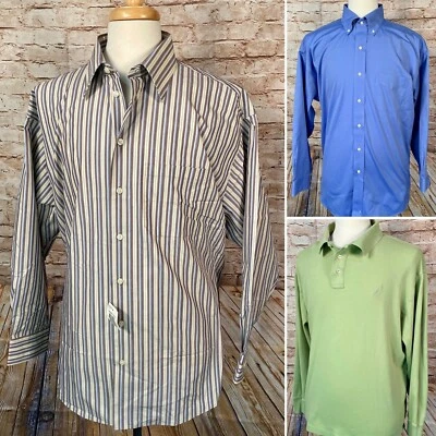 (3) Camisas con botones Kenneth Cole/Jos A Bank/Nautica L/S XXL 17-33 para hombre Foto 1 de 4