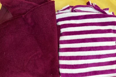 2 Remnant  Pieces Velour Fabric 16" x 62" and 36"  x 29" Irregular - Image 1 of 3