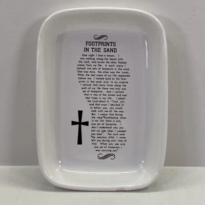 Jabonera esponja bandeja baratija cruz huellas de cerámica en la arena Pfaltzgraff Foto 1 de 4