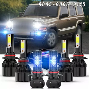 Fits Jeep Grand Cherokee 1999-2004 Headlight Hi/Low Beam Fog Lights white+blue - Picture 1 of 18