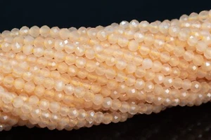 2MM Milky Orange Cat's Eye Beads Grade AAA Faceted Round Loose Beads 15" - Picture 1 of 3