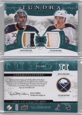 2011 Upper Deck Artifacts Green /50 Ryan Miller Tyler Myers #TT2-MM Dual Patch