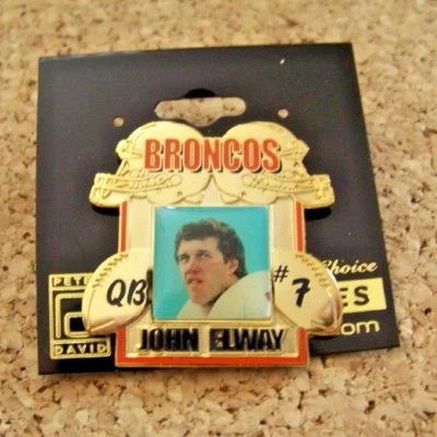 Pin de solapa foto John Elway de los Denver Broncos AIBM Foto 1 de 3