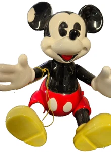 Vintage Schmid Porcelain Mickey Mouse Posable Music Box Figurine Club March 203 - Picture 1 of 3