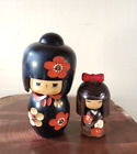 Pair of Vintage Japanese creative SOSAKU kokeshi doll 17cm & 10cm OKappa girls