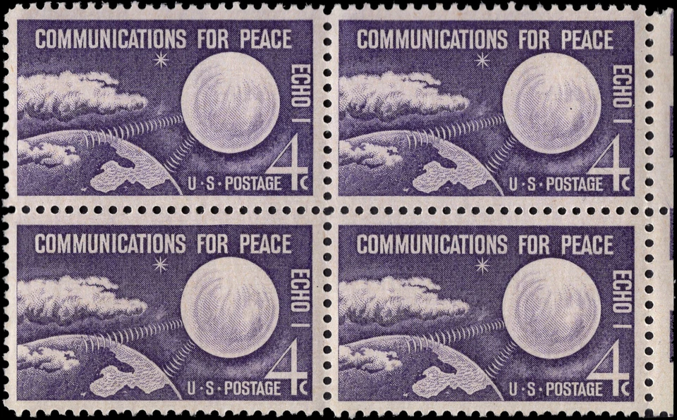 US Scott # 1173, Communications For Peace, Block of (4) 1960 4¢ Stamps, MNH - Image 1 of 1