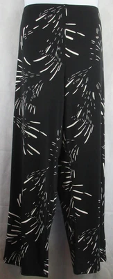 Calça Pull-On Feminina JM Collection Plus Size Perna Larga, Preta Multi, 3X - Imagem 1 de 4