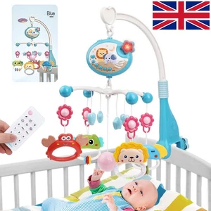 Baby Musical Crib Bed Bell Cot Mobile Stars Projector Lights for Soothing Sleep - Picture 1 of 12
