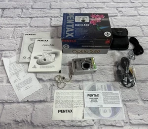 PENTAX Optio S50 5.0MP Digital Camera - Silver, Tested- w/receipt, papers & box - Picture 1 of 13