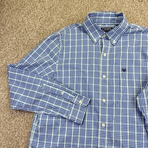 Chaps Button Down Shirt Mens Size Large Blue Green Plaid Stretch Long Sleeve - Picture 1 of 17