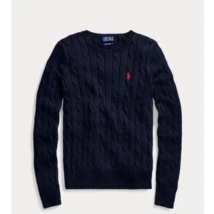 Polo Ralph Lauren Boy's Cable-Knit Sweater Long Sleeves Navy Blue Size M 10-12 - Picture 1 of 11