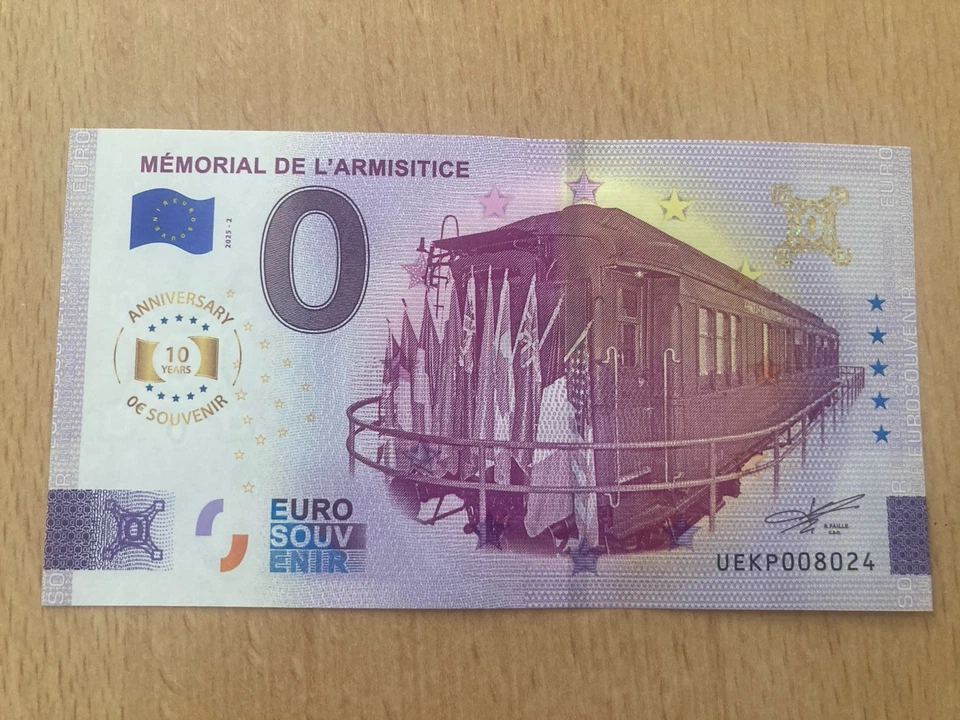 RARE FAUTÉ BILLET ZÉRO EURO 0 EURO MÉMORIAL DE L'ARMISITICE 2025 ANNIVERSARY - Photo 1/1