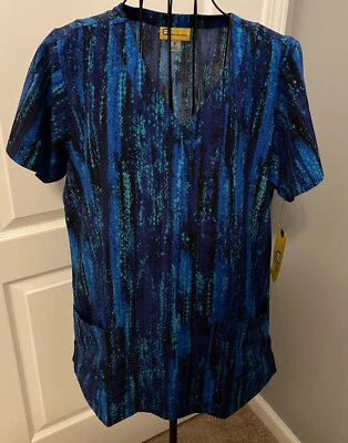 New WonderWink Wink Ladies Women Scrub Top Small S Blue black NWT 6257 - Image 1 of 4
