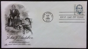 Scott 1863 FDC John Audubon Artist Great Americans Art Craft Cachet - Picture 1 of 3
