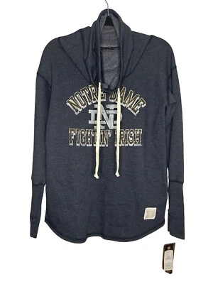 Notre Dame Fighting Irish Retro Brand Women’s Size XL Blue Cowl Neck Sweatshirt - Image 1 of 4