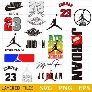 Jordan Logo SVG, Jordan Cricut Files, Jordan SVG Cut Files, Swoosh Silhouette - Imagen 1 de 3