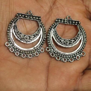 2 Pairs, 1.25 Inches German Silver Earring Components - Picture 1 of 8