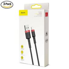3 pack Baseus 10ft apple charging cable USB to IP for iPhone iPad
