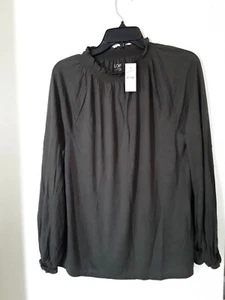 Top para mujer Loft Outlet mediano con puntos de oliva manga larga nuevo con etiquetas - Imagen 1 de 3