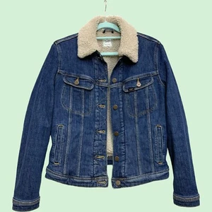 LEE Jeansjacke Damen Gr.S SHERPA RIDER JACKET Blau Jacke Teddyfell Besatz - Bild 1 von 13