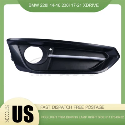 Front Fog Light Molding Grille Right For 14-21 BMW 228i 230i xDrive 51117343732 Foto 1 de 4