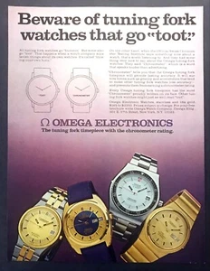Omega Electronic Watches & Seamaster 1974 cronógrafo foto anuncio impreso vintage - Imagen 1 de 1