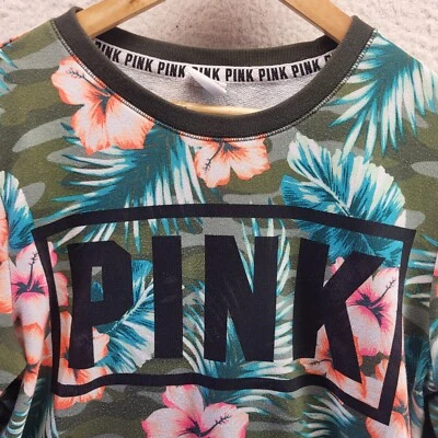 ROSA Victoria Secret Floral Camuflada Sudadera Mujer Mediana Pullover Suéter Foto 1 de 4