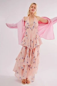 Maxi Vestido Free People Stop Time Floral con Volantes en Niveles de Algodón - Talla XL - - Imagen 1 de 3