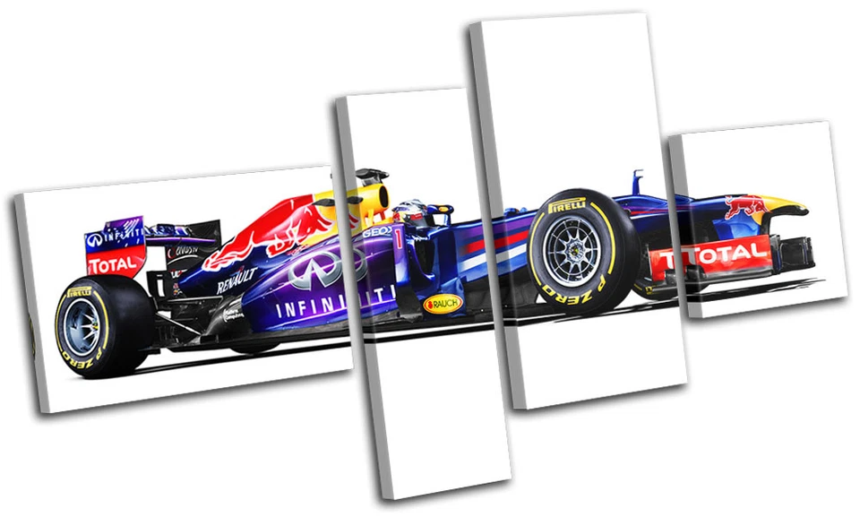 Redbull F1 Гоночные Гаражные Автомобили МУЛЬТИ ХОЛСТ НАСТЕННОЕ ИСКУССТВО Картинная Печать - Изображение 1 из 1