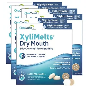 OraCoat XyliMelts Dry Mouth Relief Moisturizing Oral Adhering Discs 40 Count,... - Picture 1 of 9