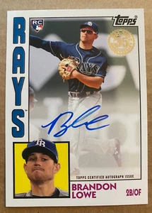 2019 Topps '84 Topps Auto BRANDON LOWE RC #84A-BL  TAMPA BAY RAYS  @L - Picture 1 of 2