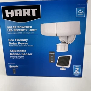 HART 2-Head LED Solar Motion Sensing Security Flood Light, Remote Control, CCT, - Picture 1 of 1