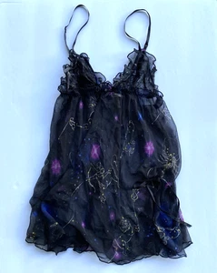 Babydoll Victoria Secret Vintage Costellazione Celeste Maglia Morbida Piccolo - Foto 1 di 4