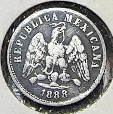 1888 Mo México 10 centavos bonito original fino CHRC Foto 1 de 2