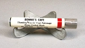 Vintage Adv. Pocket Toothpick Holder ~ Bonnie's Cafe - Dysart, Iowa ~ TP-13 - Picture 1 of 11