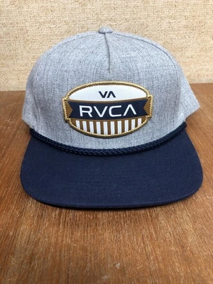 RVCA VA Rope Adjustable Mid Fit  SNAP BACK Snapback Hat Navy Grey - Image 1 of 4