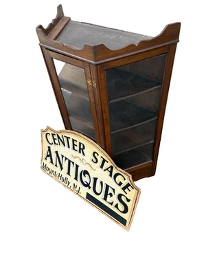 66800   Antique Victorian Walnut Whatnot Wall Curio Shelf with Drawer - Image 1 of 4