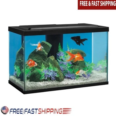 20 Gallon Complete LED Aquarium Kit Goldfish W/ Filter Food Water Conditioner US - Image 1 of 4
