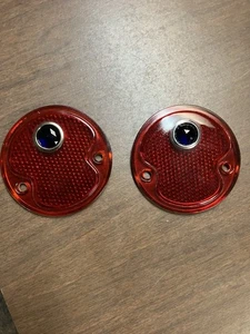 Pair Glass Blue Dot Tail Light Lenses 1932 Ford - Picture 1 of 1