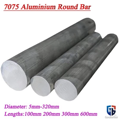 Aluminium Round Bar Rod Ø 5mm-200mm Lengths 100mm-600mm Aluminium Round bar 7075 - Image 1 of 4