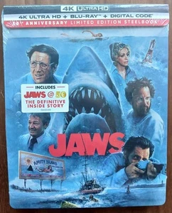 Jaws 50th Anniversary Limited Edition 4K Steelbook NEW OOP UNIVERSAL @50 MINT - Imagen 1 de 4