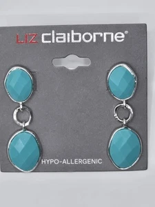 Liz Claiborne Womens Turquoise Drop Earrings NWT - Picture 1 of 3