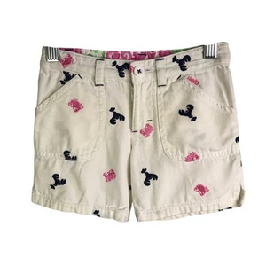 Lilly Pulitzer Shorts Girls Size 4 White Embroidered Lobster Adjustable Waist - Picture 1 of 9