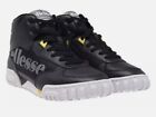Ellesse Tanker Mid Original Leather Trainers Boots Size UK 11 Black Yellow Grey 