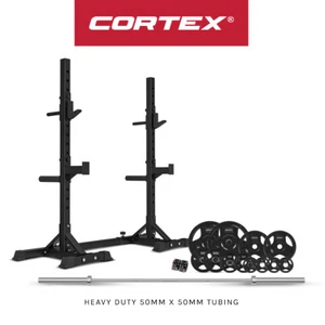 NEW CORTEX SR-10 Squat Rack Package + 100kg Olympic Tri-Grip Weight Plates Packa - Picture 1 of 6